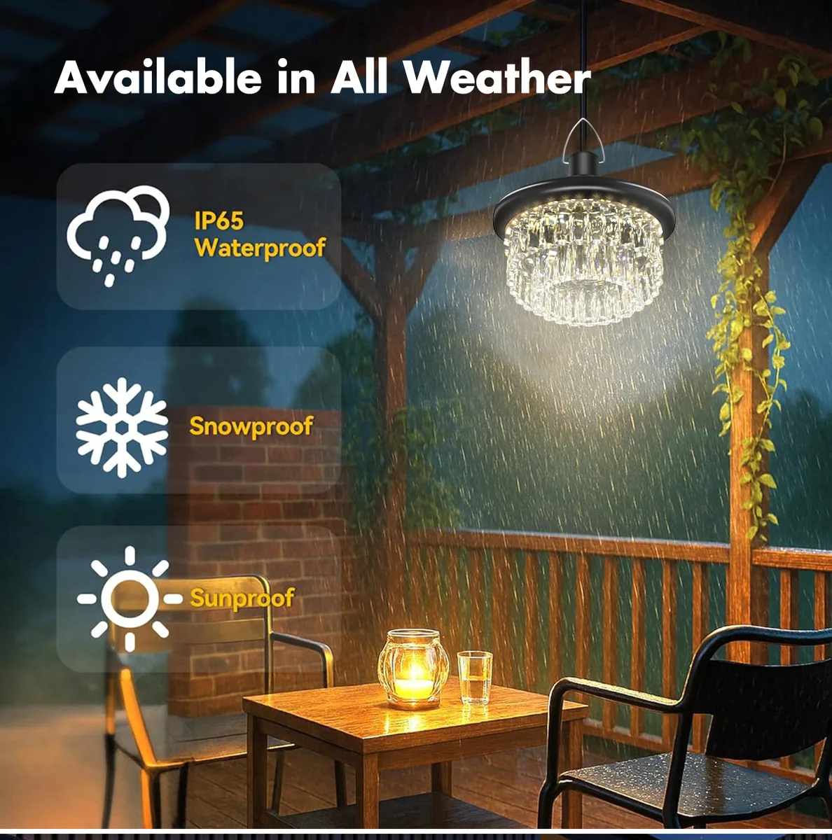 222 LED Solar Crystal Pendant Lights / Chandelier ZH-101 — photo 4