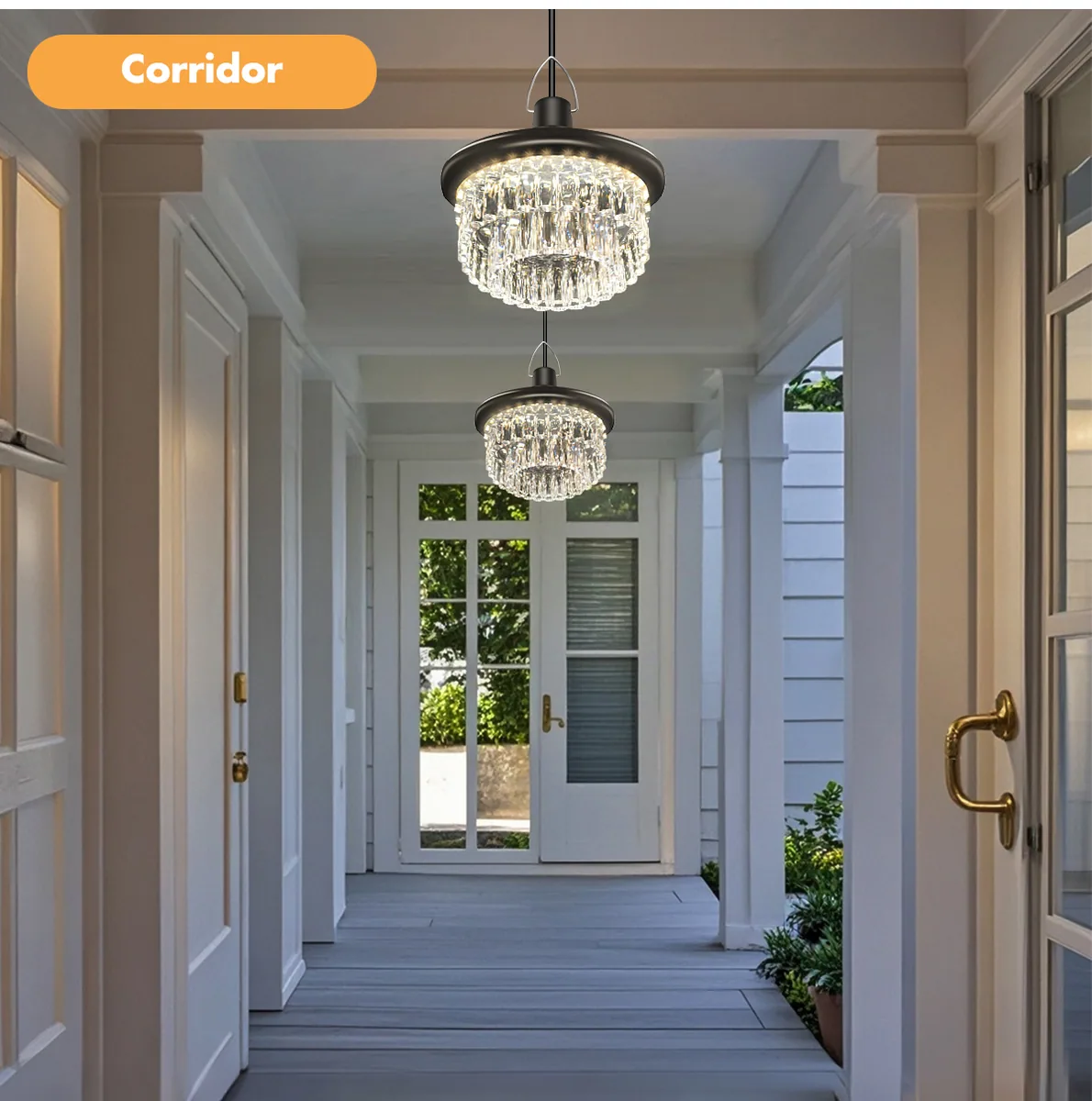 222 LED Solar Crystal Pendant Lights / Chandelier ZH-101 — photo 6