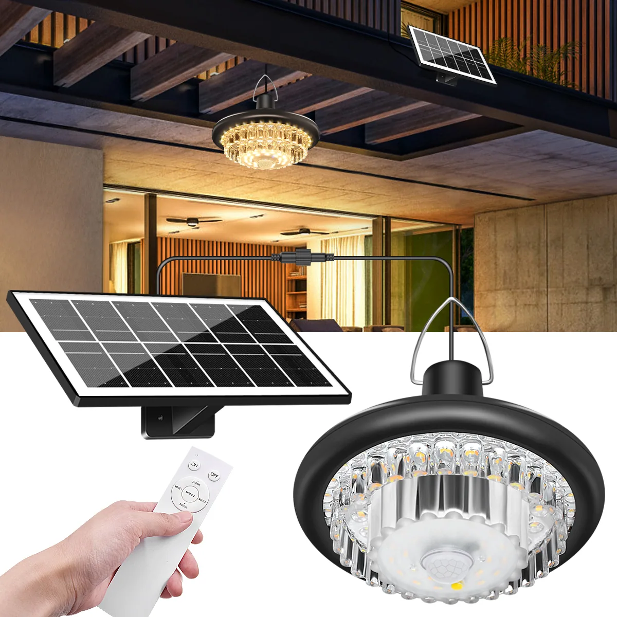 248 LED Solar Crystal Pendant Lights / Chandelier ZH-102
