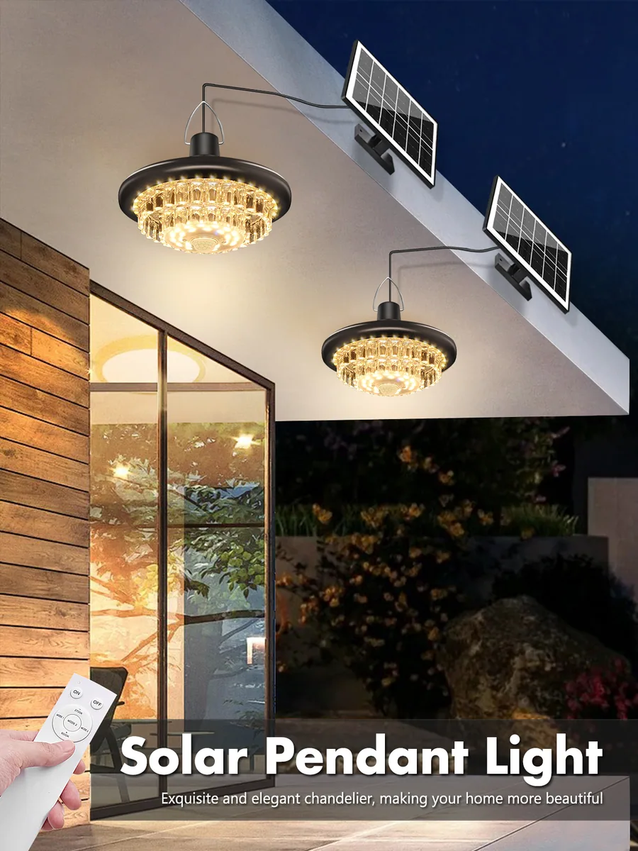 248 LED Solar Crystal Pendant Lights / Chandelier ZH-102 — photo 3