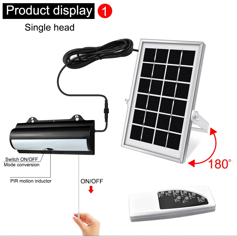 Single Head Motion Sensor Solar Shed Light ZH-039 — photo 3
